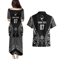 2025 Rugby Championship New Zealand Custom Couples Matching Puletasi and Hawaiian Shirt Poutama Motifs - Polynesian Pride