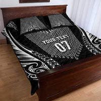 2025 Rugby Championship New Zealand Custom Quilt Bed Set Poutama Motifs - Polynesian Pride
