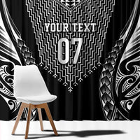 2025 Rugby Championship New Zealand Custom Window Curtain Poutama Motifs - Polynesian Pride