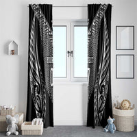 2025 Rugby Championship New Zealand Custom Window Curtain Poutama Motifs - Polynesian Pride