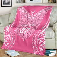 2025 Rugby Championship New Zealand Custom Blanket Poutama Motifs - Pink Out - Polynesian Pride
