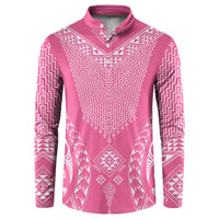 2025 Rugby Championship New Zealand Custom Button Sweatshirt Poutama Motifs - Pink Out - Polynesian Pride