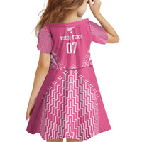 2025 Rugby Championship New Zealand Custom Family Matching Summer Maxi Dress and Hawaiian Shirt Poutama Motifs - Pink Out - Polynesian Pride