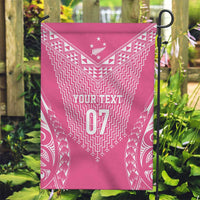 2025 Rugby Championship New Zealand Custom Garden Flag Poutama Motifs - Pink Out - Polynesian Pride