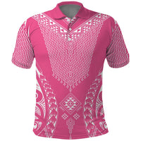 2025 Rugby Championship New Zealand Custom Polo Shirt Poutama Motifs - Pink Out - Polynesian Pride