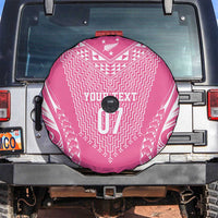 2025 Rugby Championship New Zealand Custom Spare Tire Cover Poutama Motifs - Pink Out - Polynesian Pride