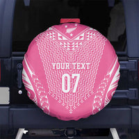 2025 Rugby Championship New Zealand Custom Spare Tire Cover Poutama Motifs - Pink Out - Polynesian Pride
