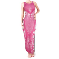 2025 Rugby Championship New Zealand Custom Tank Maxi Dress Poutama Motifs - Pink Out - Polynesian Pride