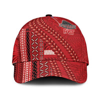 Samoa FAST Siapo Classic Cap Tatau-Ulafala Vines LT7 Universal Fit Red - Polynesian Pride