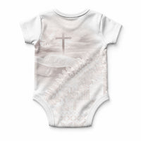 Samoa Lotu Tamaiti White Prayers Baby Onesie Floral Mamanu Siapo