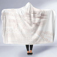 Samoa Lotu Tamaiti White Prayers Hooded Blanket Floral Mamanu Siapo