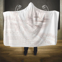 Samoa Lotu Tamaiti White Prayers Hooded Blanket Floral Mamanu Siapo