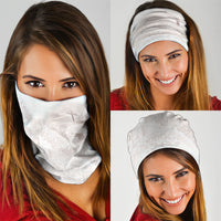 Samoa Lotu Tamaiti White Prayers Neck Gaiter Floral Mamanu Siapo