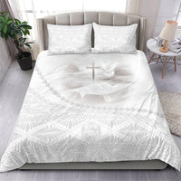 Tonga White Sunday Fakame Bedding Set Tokelaufeletoa Kupesi