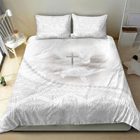 Tonga White Sunday Fakame Bedding Set Tokelaufeletoa Kupesi