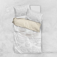 Tonga White Sunday Fakame Bedding Set Tokelaufeletoa Kupesi