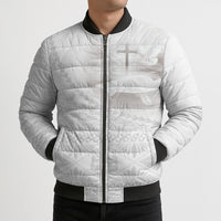 Tonga White Sunday Fakame Bomber Puffer Jacket Tokelaufeletoa Kupesi