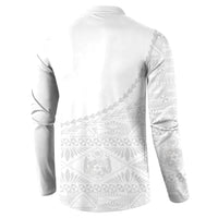 Tonga White Sunday Fakame Button Sweatshirt Tokelaufeletoa Kupesi