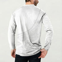 Tonga White Sunday Fakame Button Sweatshirt Tokelaufeletoa Kupesi