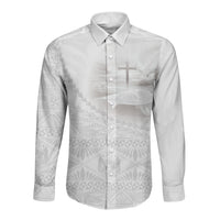 Tonga White Sunday Fakame Long Sleeve Button Shirt Tokelaufeletoa Kupesi