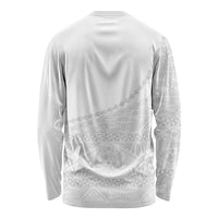 Tonga White Sunday Fakame Long Sleeve Shirt Tokelaufeletoa Kupesi