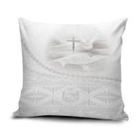 Tonga White Sunday Fakame Pillow Cover Tokelaufeletoa Kupesi