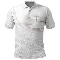 Tonga White Sunday Fakame Polo Shirt Tokelaufeletoa Kupesi