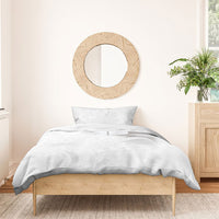 Niue White Sunday Tapu Fanau Bedding Set Fiti Pua Mix Hiapo Tapa