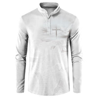 Niue White Sunday Tapu Fanau Button Sweatshirt Fiti Pua Mix Hiapo Tapa