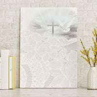 Niue White Sunday Tapu Fanau Canvas Wall Art Fiti Pua Mix Hiapo Tapa