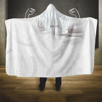 Niue White Sunday Tapu Fanau Hooded Blanket Fiti Pua Mix Hiapo Tapa
