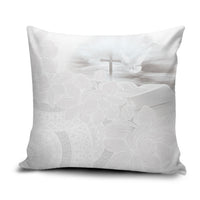 Niue White Sunday Tapu Fanau Pillow Cover Fiti Pua Mix Hiapo Tapa