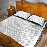Niue White Sunday Tapu Fanau Quilt Bed Set Fiti Pua Mix Hiapo Tapa