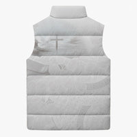 Niue White Sunday Tapu Fanau Sleeveless Puffer Jacket Fiti Pua Mix Hiapo Tapa
