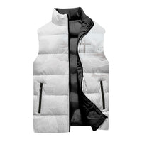 Niue White Sunday Tapu Fanau Sleeveless Puffer Jacket Fiti Pua Mix Hiapo Tapa
