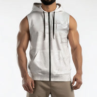 Niue White Sunday Tapu Fanau Sleeveless Zip Hoodie Fiti Pua Mix Hiapo Tapa