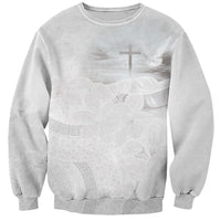 Niue White Sunday Tapu Fanau Sweatshirt Fiti Pua Mix Hiapo Tapa