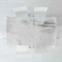 Niue White Sunday Tapu Fanau Tablecloth Fiti Pua Mix Hiapo Tapa