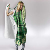 Samoa Siapo Mamanu Hooded Blanket Plumeria Emerald Motifs