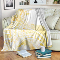 Samoa Siapo Mamanu Blanket Plumeria Fancy Gold Motifs