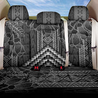 Aotearoa Taniko Pattern Back Car Seat Cover Poutama Mix Kowhai Flowers LT7 One Size Grey - Polynesian Pride