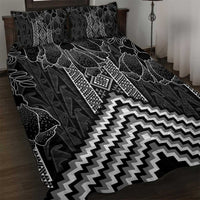 Aotearoa Taniko Pattern Quilt Bed Set Poutama Mix Kowhai Flowers