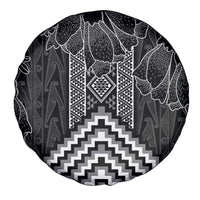 Aotearoa Taniko Pattern Spare Tire Cover Poutama Mix Kowhai Flowers LT7 - Polynesian Pride