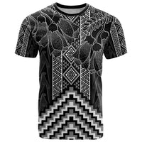 Aotearoa Taniko Pattern T Shirt Poutama Mix Kowhai Flowers
