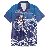 Samoa Manuia le Aso Tuto'atasi Siapo Motif Family Matching Short Sleeve Bodycon Dress and Hawaiian Shirt Warrior with Nifo Oti
