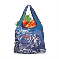Samoa Manuia le Aso Tuto'atasi Siapo Motif Grocery Bag Warrior with Nifo Oti