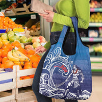Samoa Manuia le Aso Tuto'atasi Siapo Motif Grocery Bag Warrior with Nifo Oti