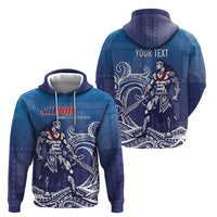 Samoa Manuia le Aso Tuto'atasi Siapo Motif Hoodie Warrior with Nifo Oti LT7 - Polynesian Pride