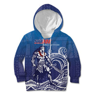 Samoa Manuia le Aso Tuto'atasi Siapo Motif Kid Hoodie Warrior with Nifo Oti