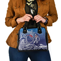 Samoa Manuia le Aso Tuto'atasi Siapo Motif Shoulder Handbag Warrior with Nifo Oti